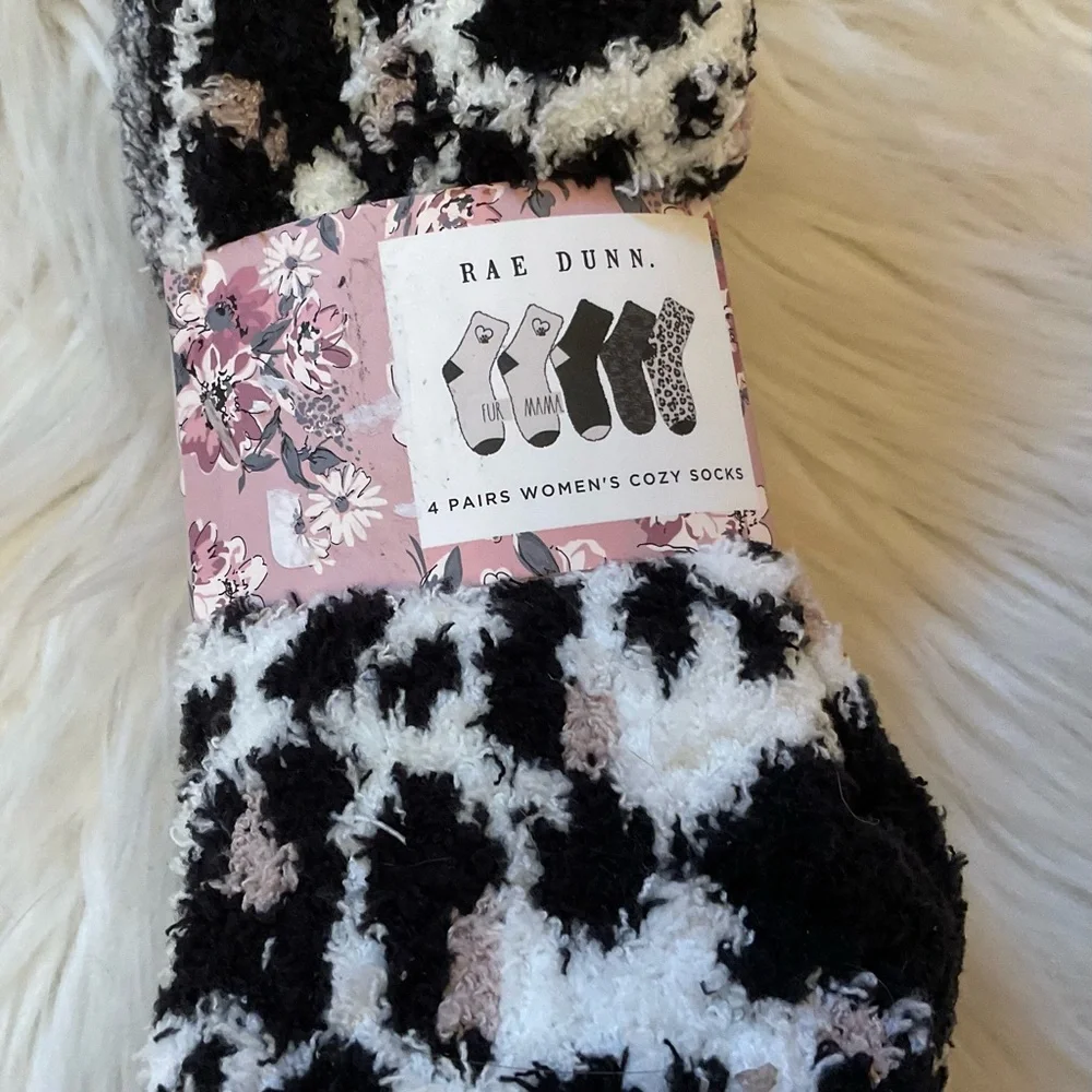 Rae Dunn Fur Mama 4 Pairs Women’s Cozy Socks - NWT